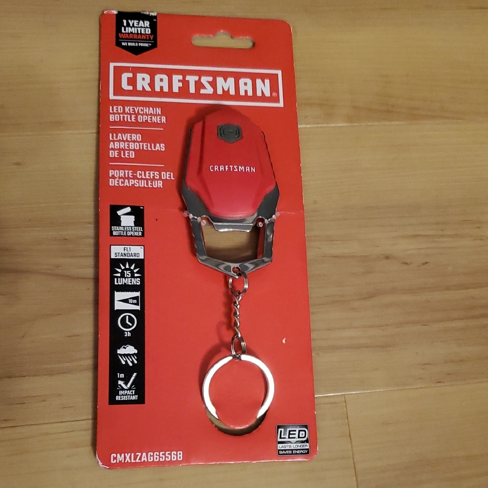 Craftsman Red LED Keychain Bottle Opener